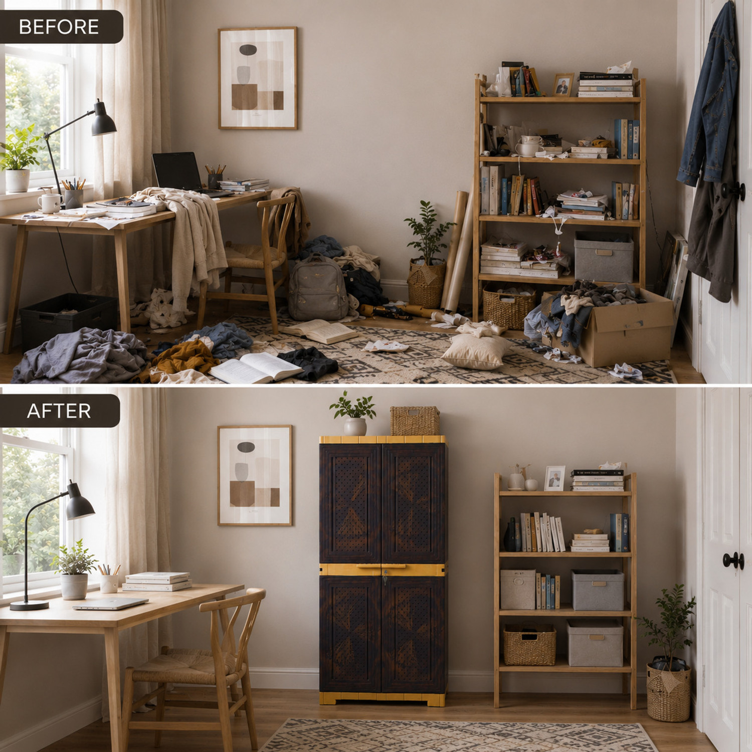Image of ARLAVYA 4.1 Ft x 2 Ft | 1 Year Warranty | Premium Plastic Cupboard Plastic Wardrobe Plastic Free Standing Cabinet