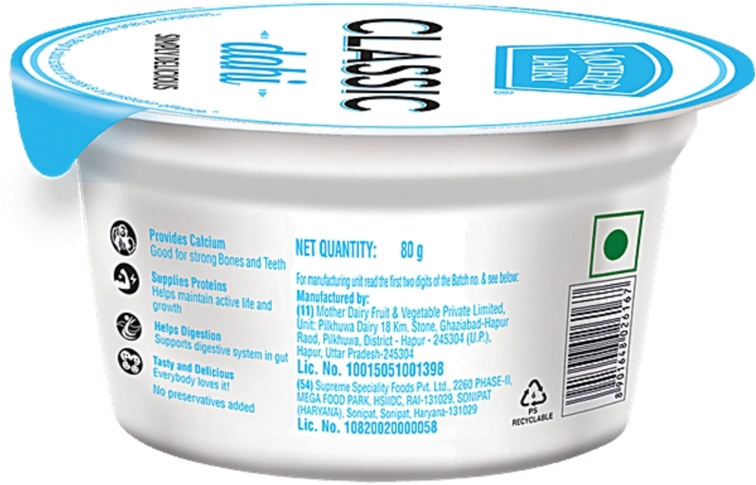 Image of MOTHER DAIRY Classic Plain Curd