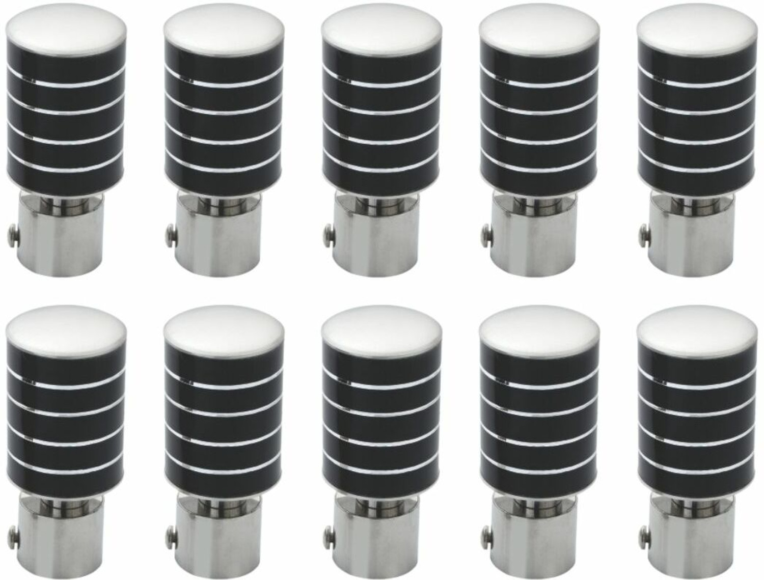 Image of RKOING Black, Silver Curtain Knobs, Rod Rail Bracket Metal