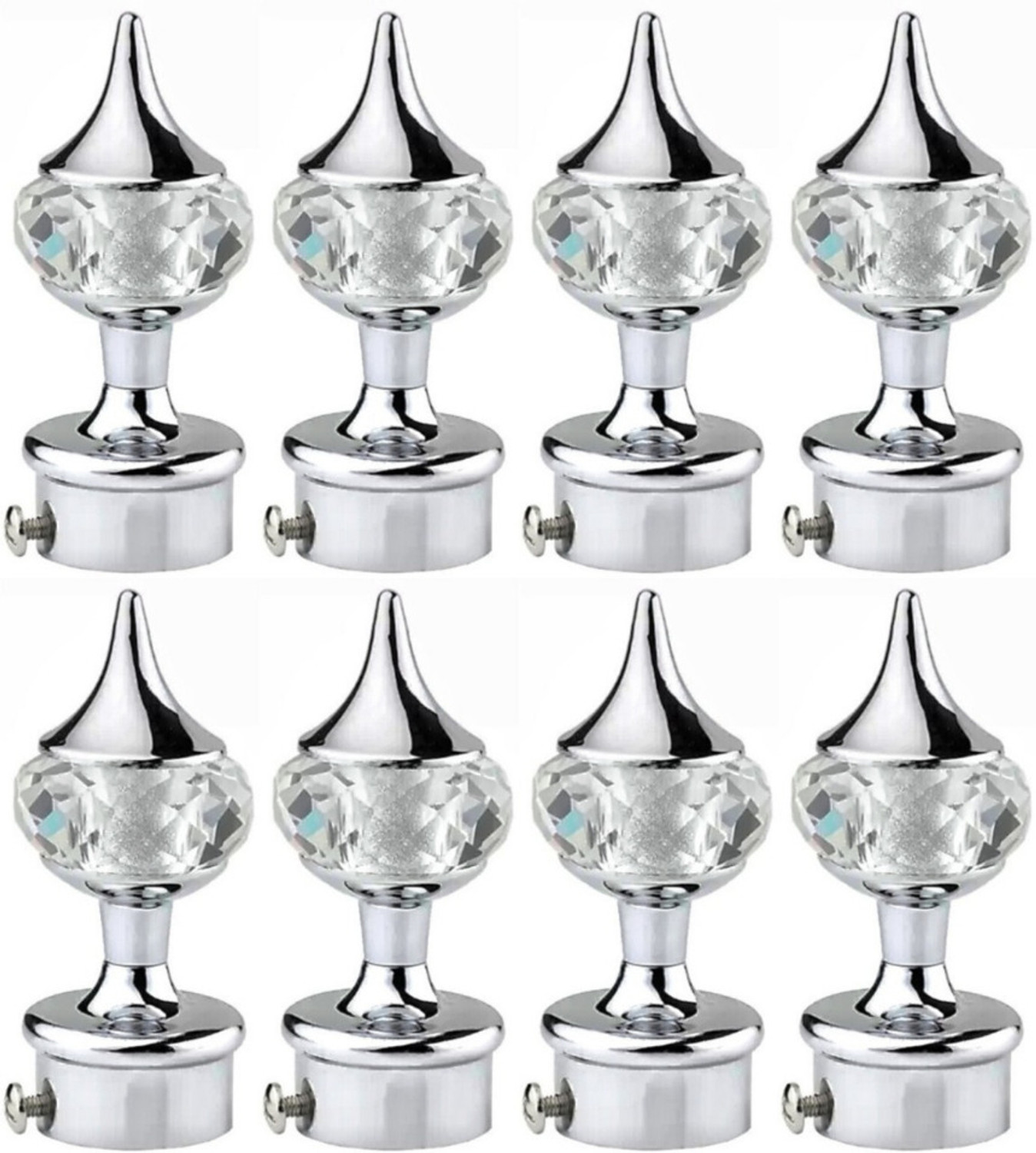 Image of Worldson Silver Curtain Knobs, Curtain Rods, Rod Rail Bracket Metal