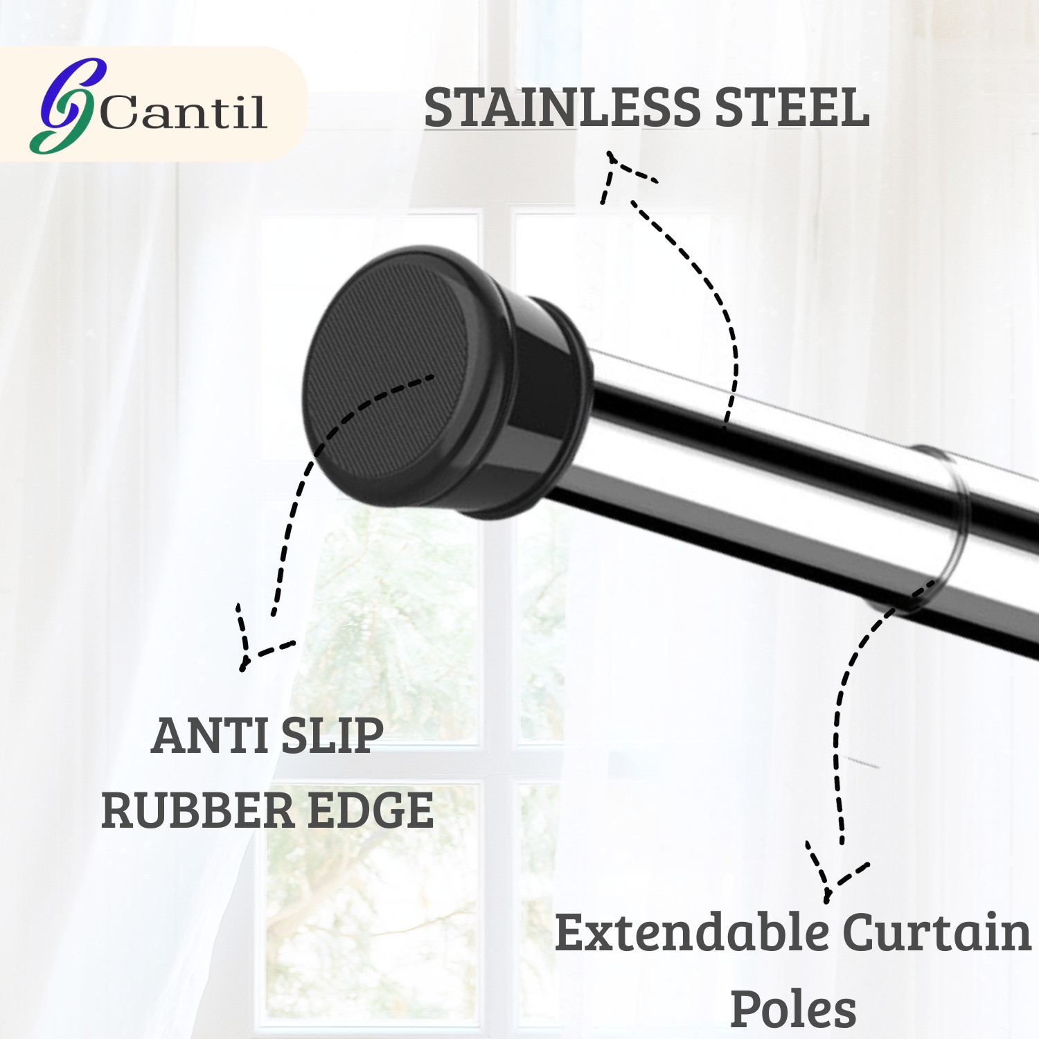 Image of Cantil Black Curtain Rods
