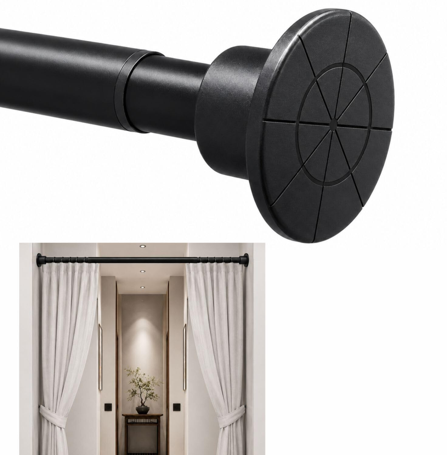 JIALTO Black Curtain Rods