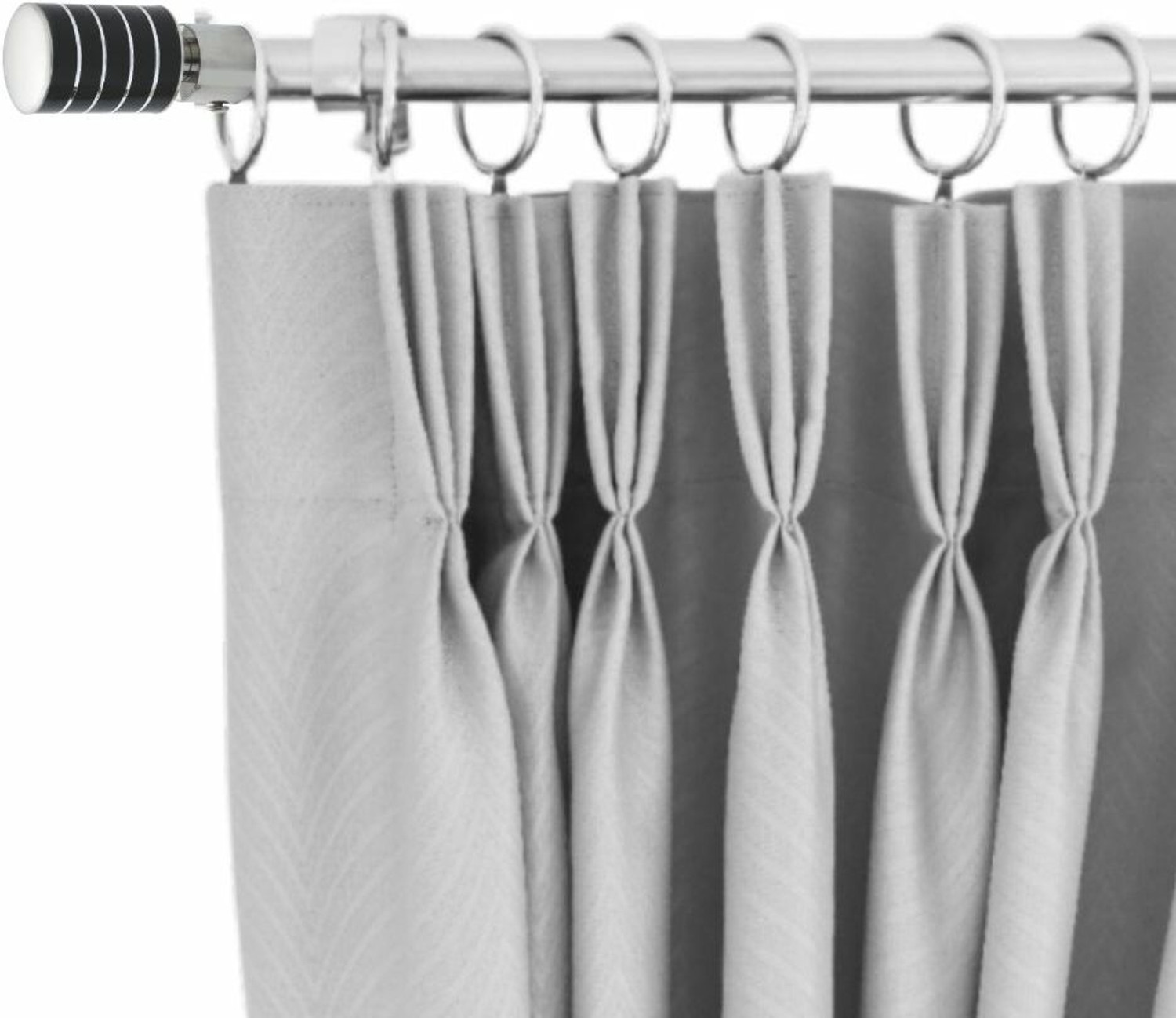 Image of RKOING Black, Silver Curtain Knobs, Rod Rail Bracket Metal