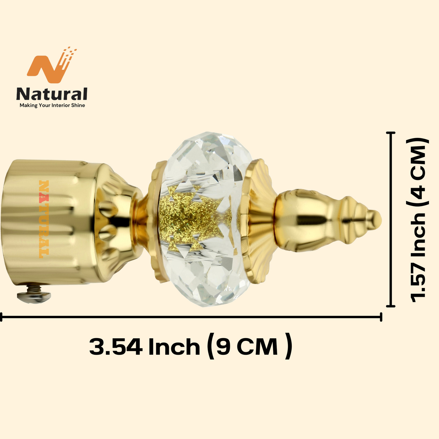 Image of NATURAL Gold Curtain Knobs Metal