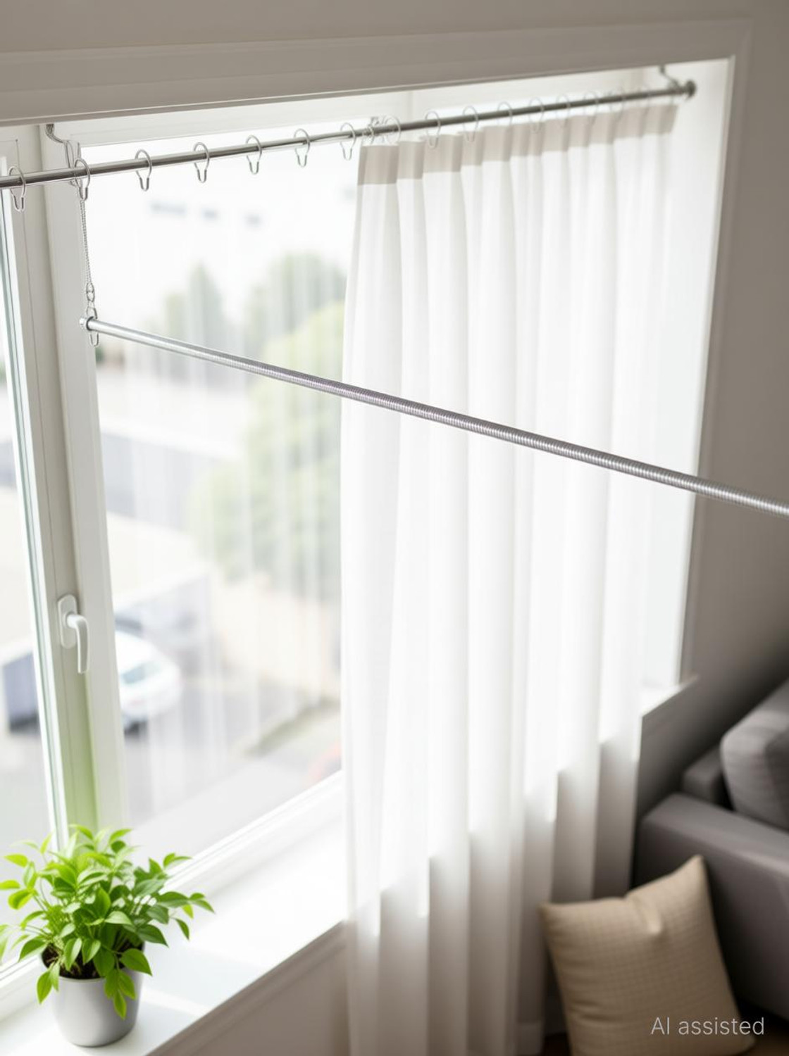 Image of Neha Enterprises Silver Curtain Rods Metal