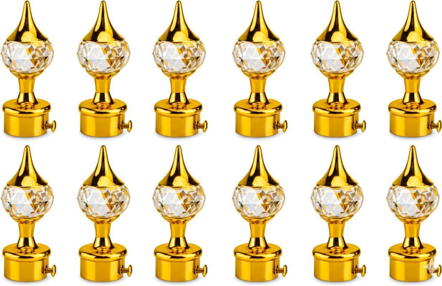 Image of HELENSON Gold Curtain Knobs, Rod Rail Bracket Metal
