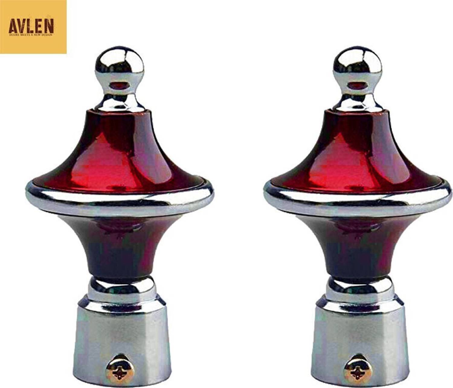 AVLEN Maroon, Silver Rod Rail Bracket, Curtain Knobs, Tassels, Curtain Rods Metal