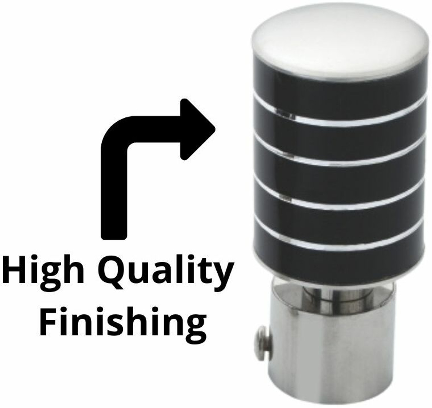 Image of RKOING Black, Silver Curtain Knobs, Rod Rail Bracket Metal