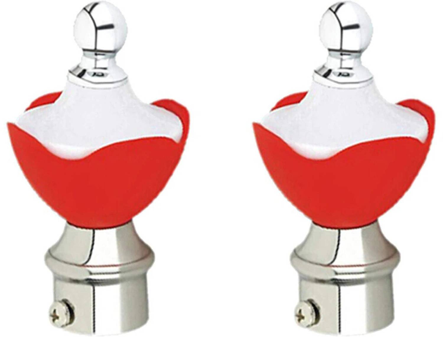 AVLEN Red, Silver Rod Rail Bracket, Curtain Knobs, Tassels, Curtain Rods Metal