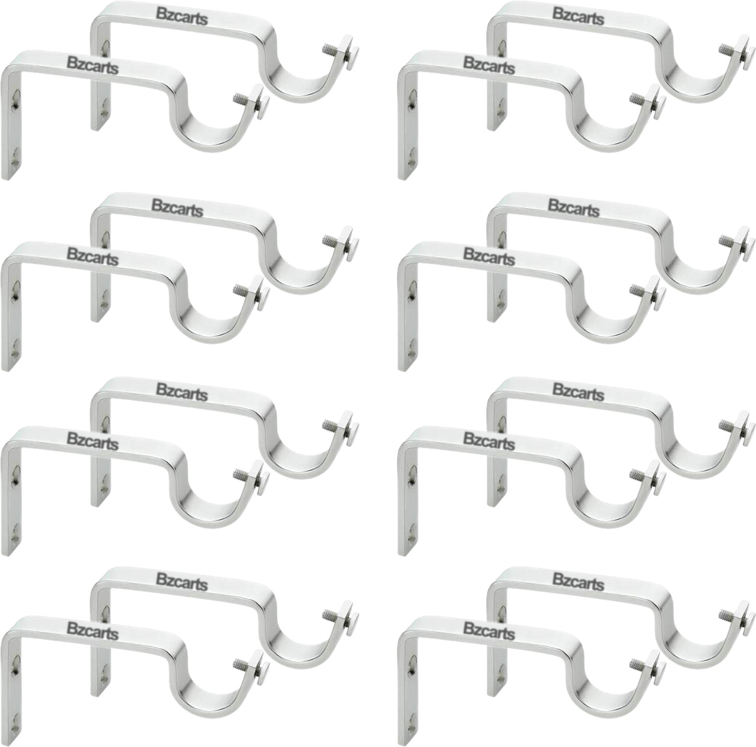 Image of Bzcarts Silver Rod Rail Bracket Metal (Pack of 16)