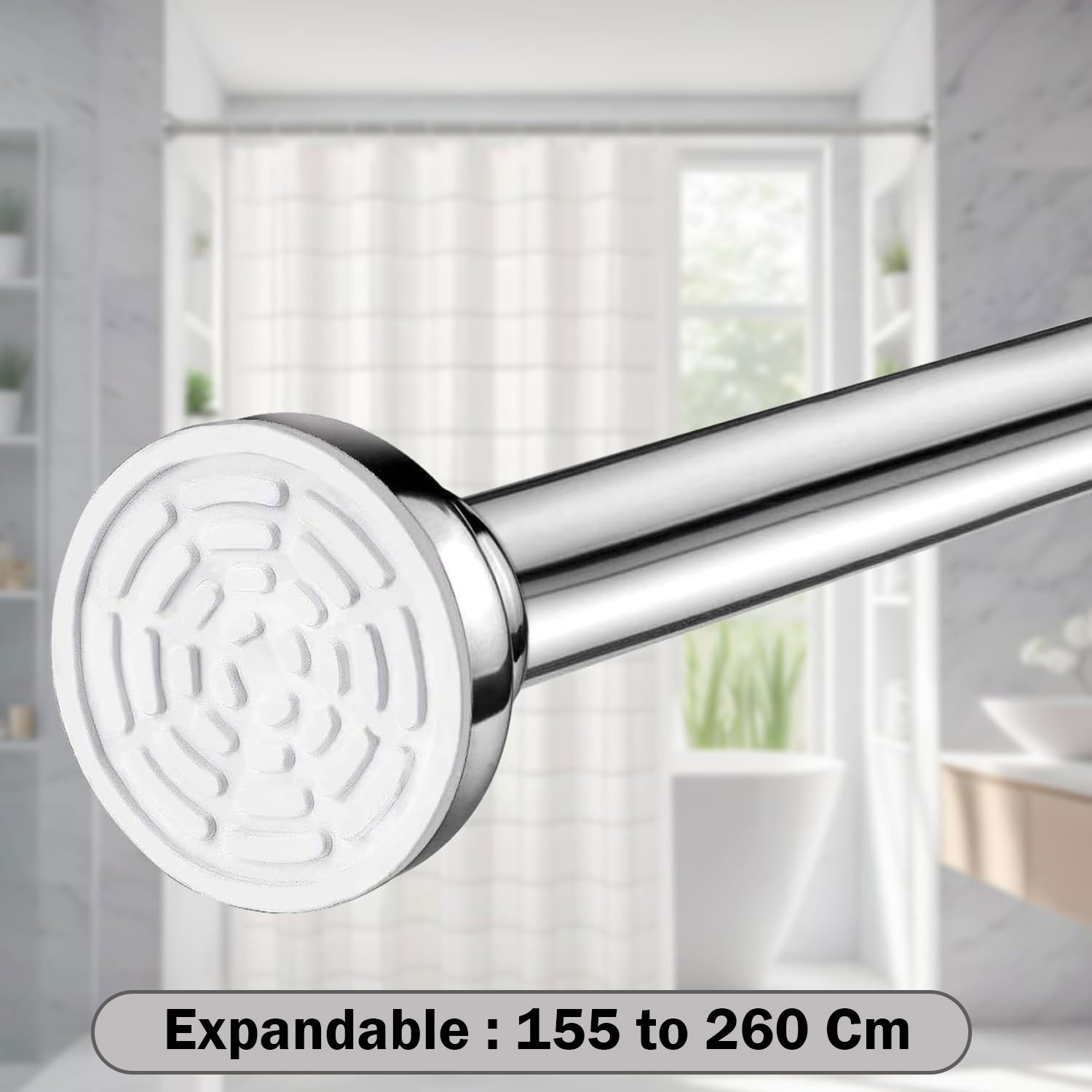 Image of STANSY Silver Curtain Rods Metal