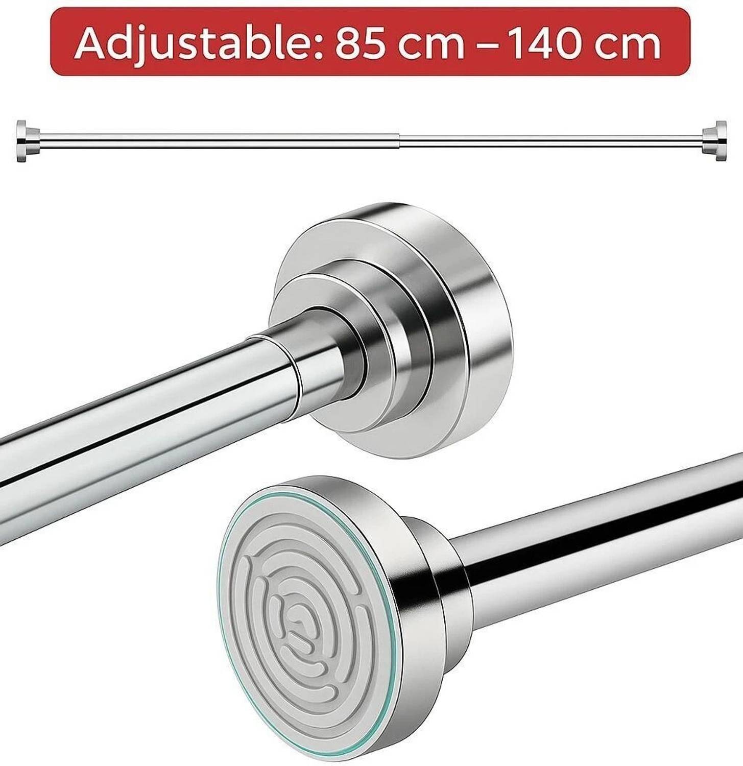 Herrlich Silver Curtain Rods Metal Pack of 1 - Image 1