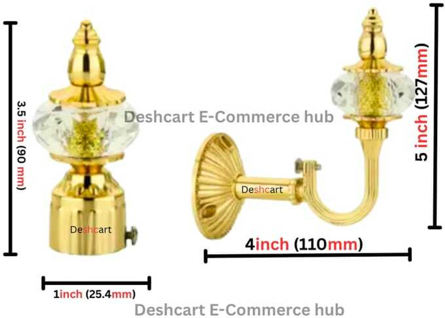 Image of DGI Gold Rod Rail Bracket Metal