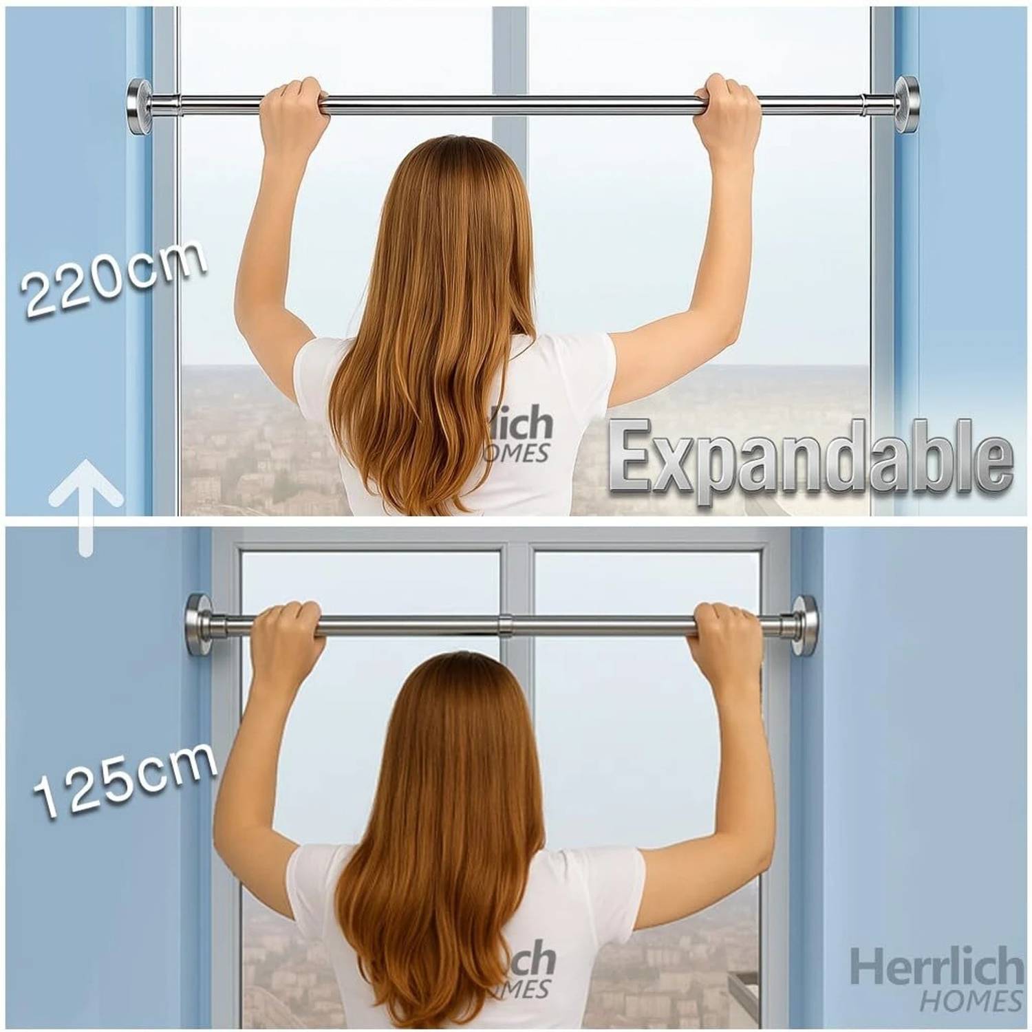 Herrlich Silver Curtain Rods Metal Pack of 1 - Image 3
