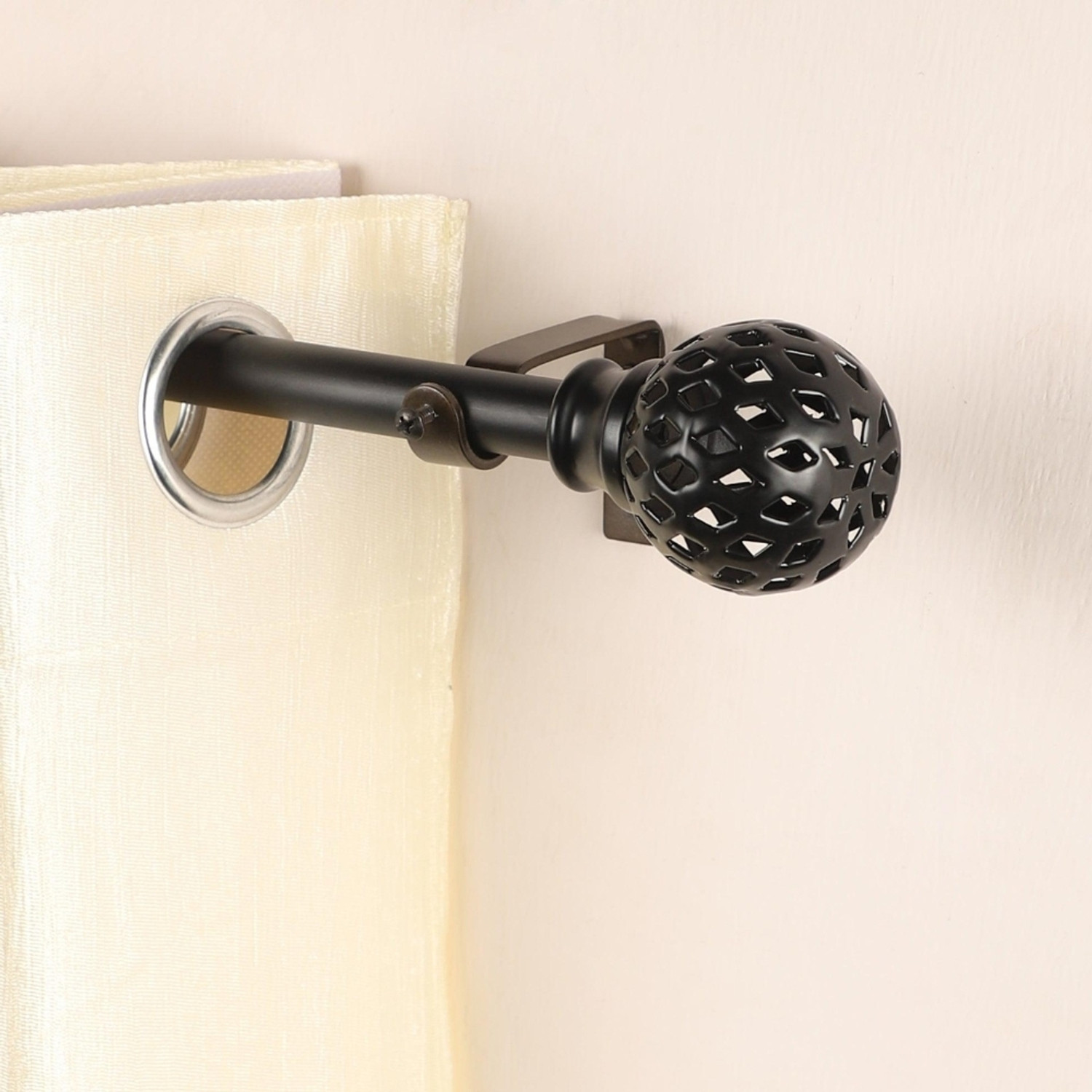 Image of THE DECOR MART Black Curtain Rods Metal