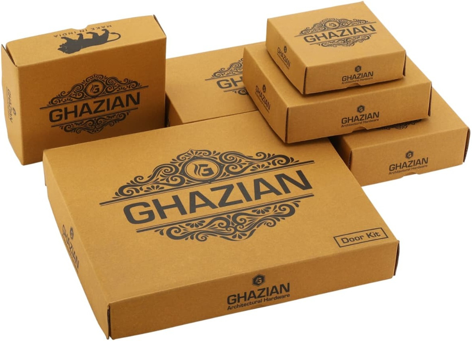 Image of Ghazian Red, Black, Gold Curtain Knobs, Rod Rail Bracket Metal