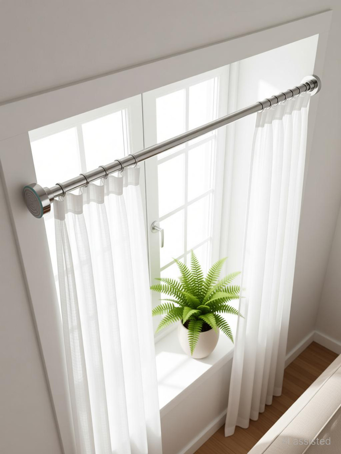 Image of Herrlich Homes Silver Curtain Rods Metal