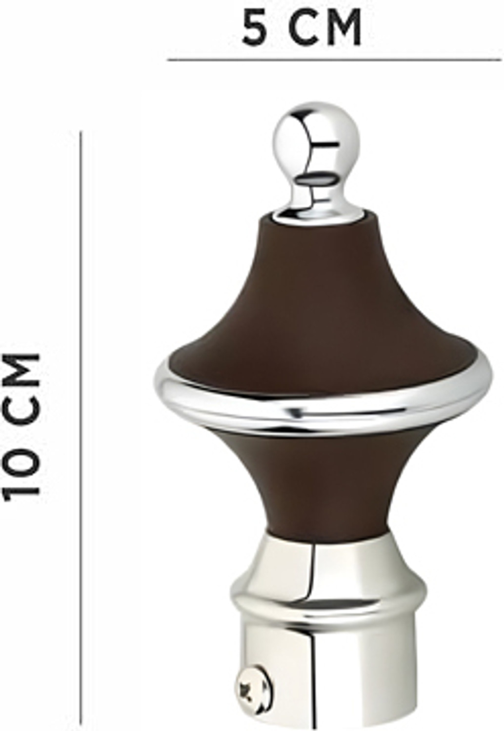 Image of ZedZero Brown Curtain Knobs, Curtain Rods, Rod Rail Bracket