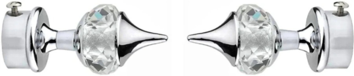 Image of Worldson Silver Curtain Knobs, Curtain Rods, Rod Rail Bracket Metal