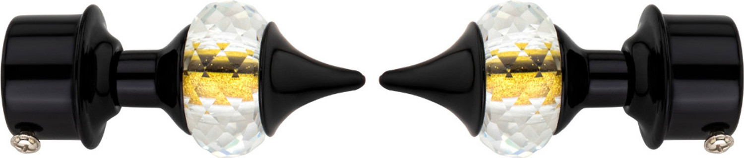 Image of Ghazian Black Curtain Knobs, Rod Rail Bracket Metal
