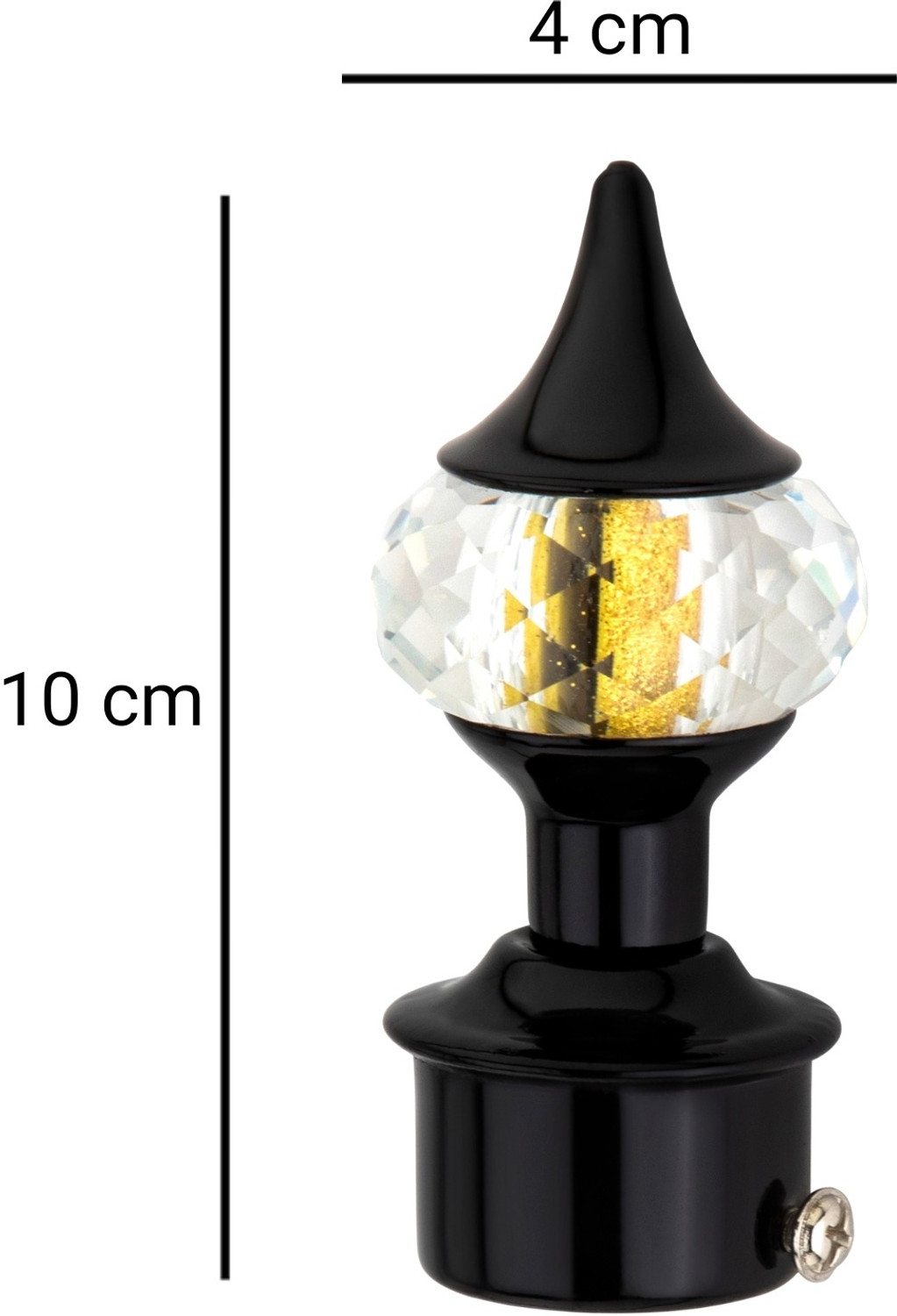 Image of Ghazian Black Curtain Knobs, Rod Rail Bracket Metal