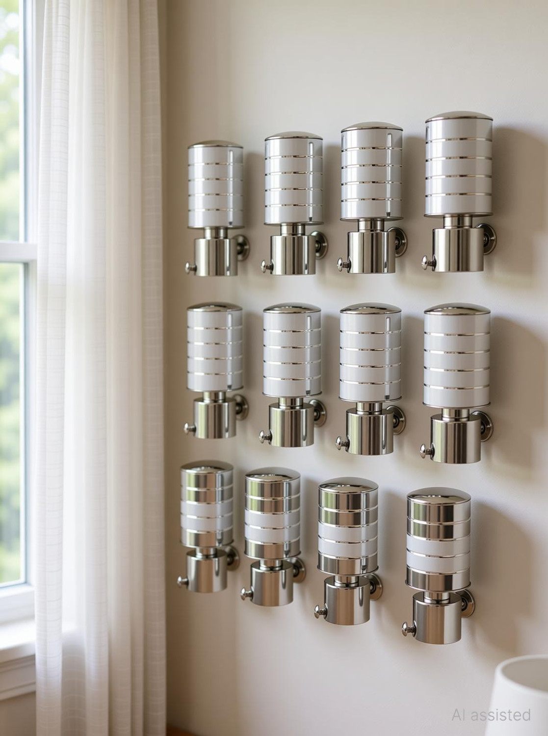 Image of ZAPEX Silver Rod Rail Bracket, Curtain Knobs Metal