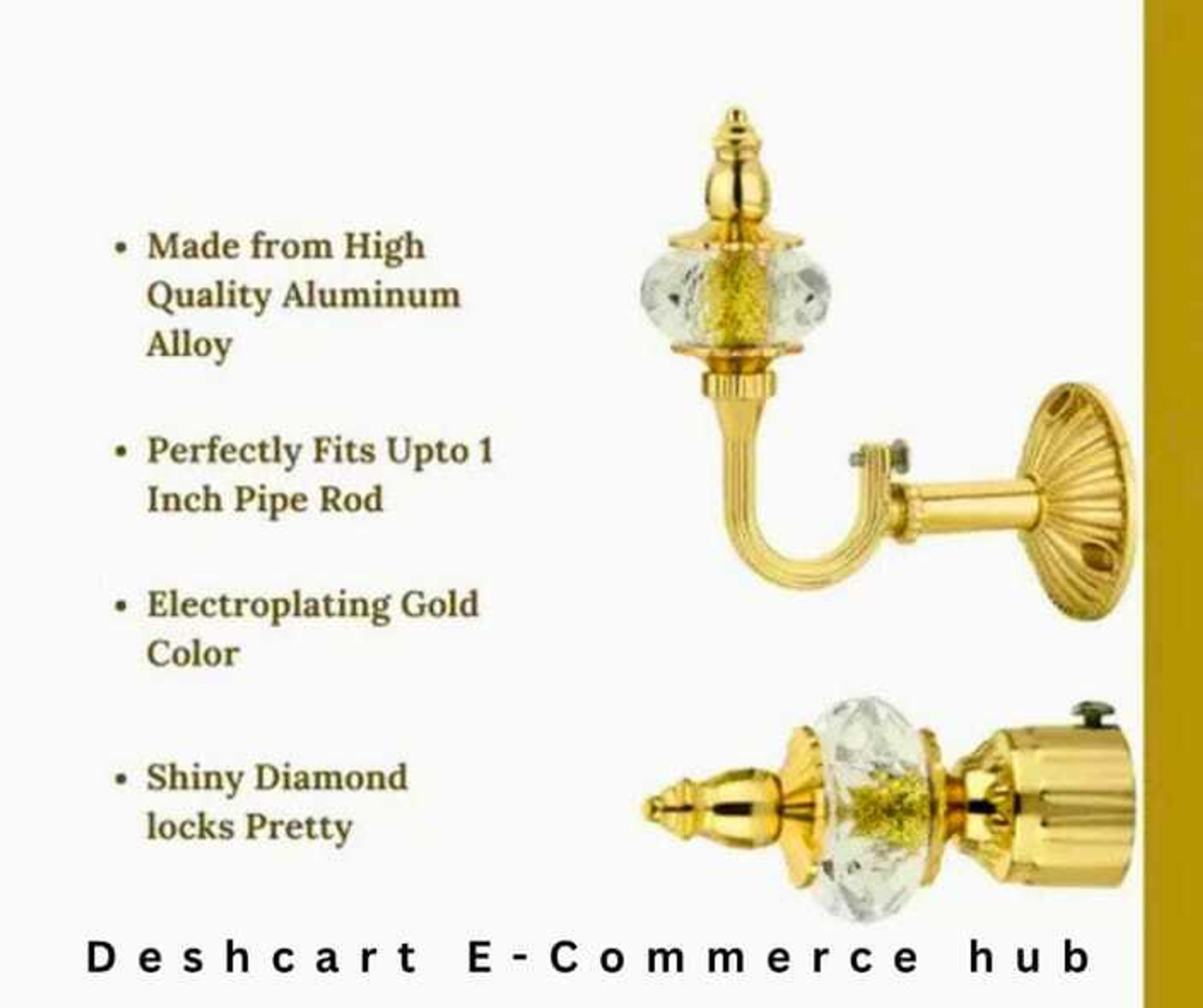Image of DGI Gold Rod Rail Bracket Metal