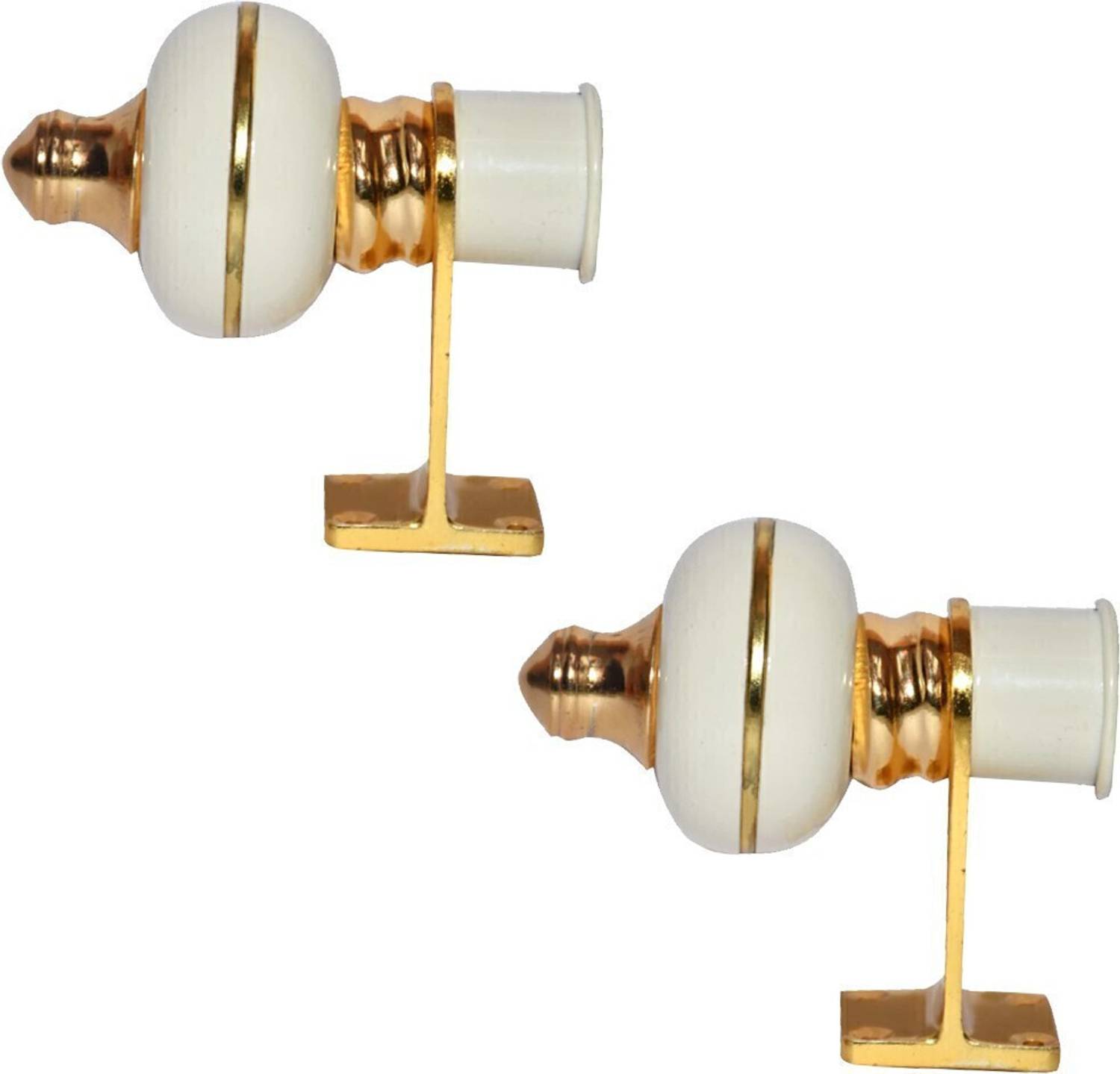 AVLEN White, Gold Rod Rail Bracket, Curtain Knobs, Tassels, Curtain Rods Metal