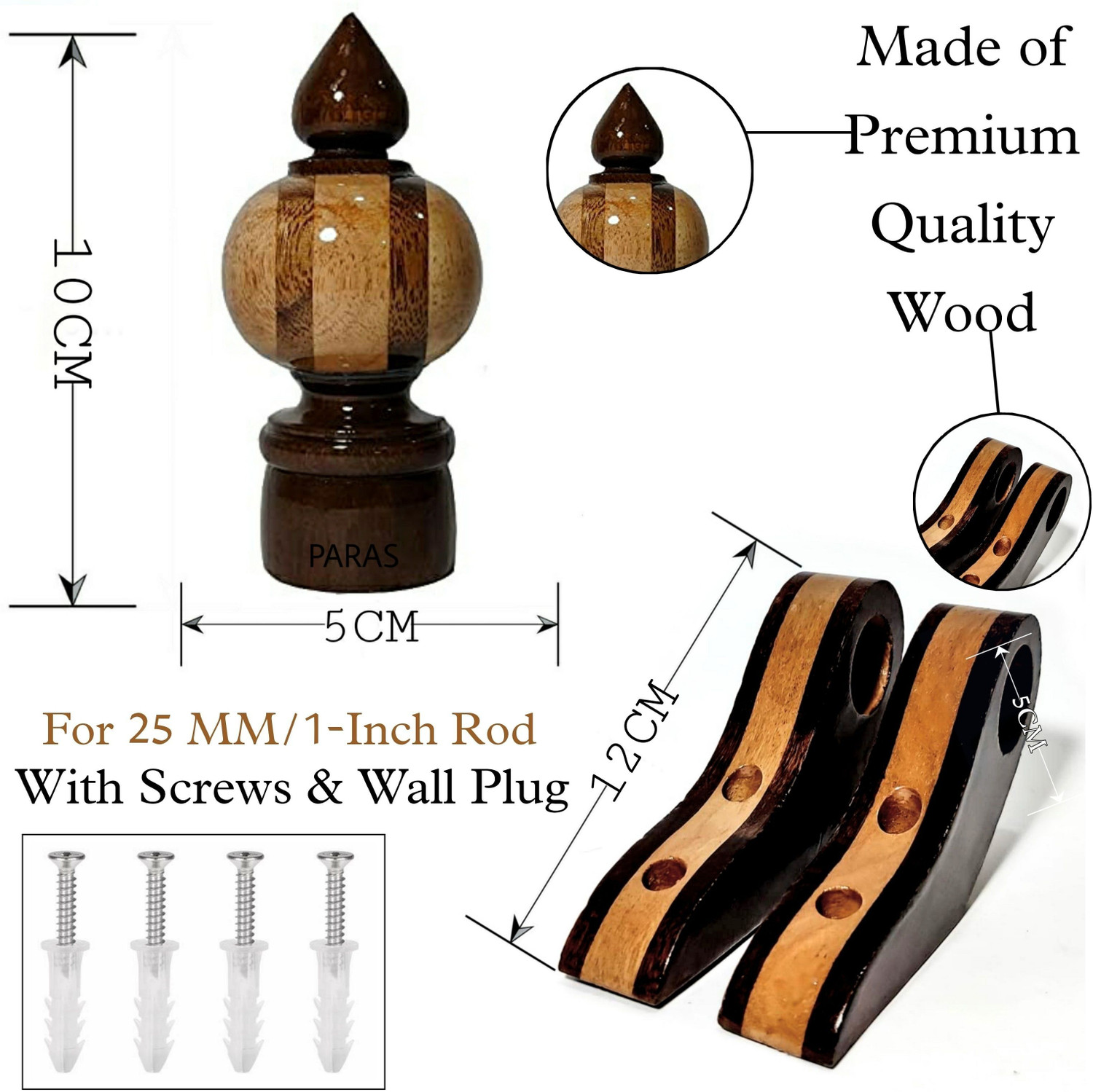 Image of Paras Brown Curtain Knobs
