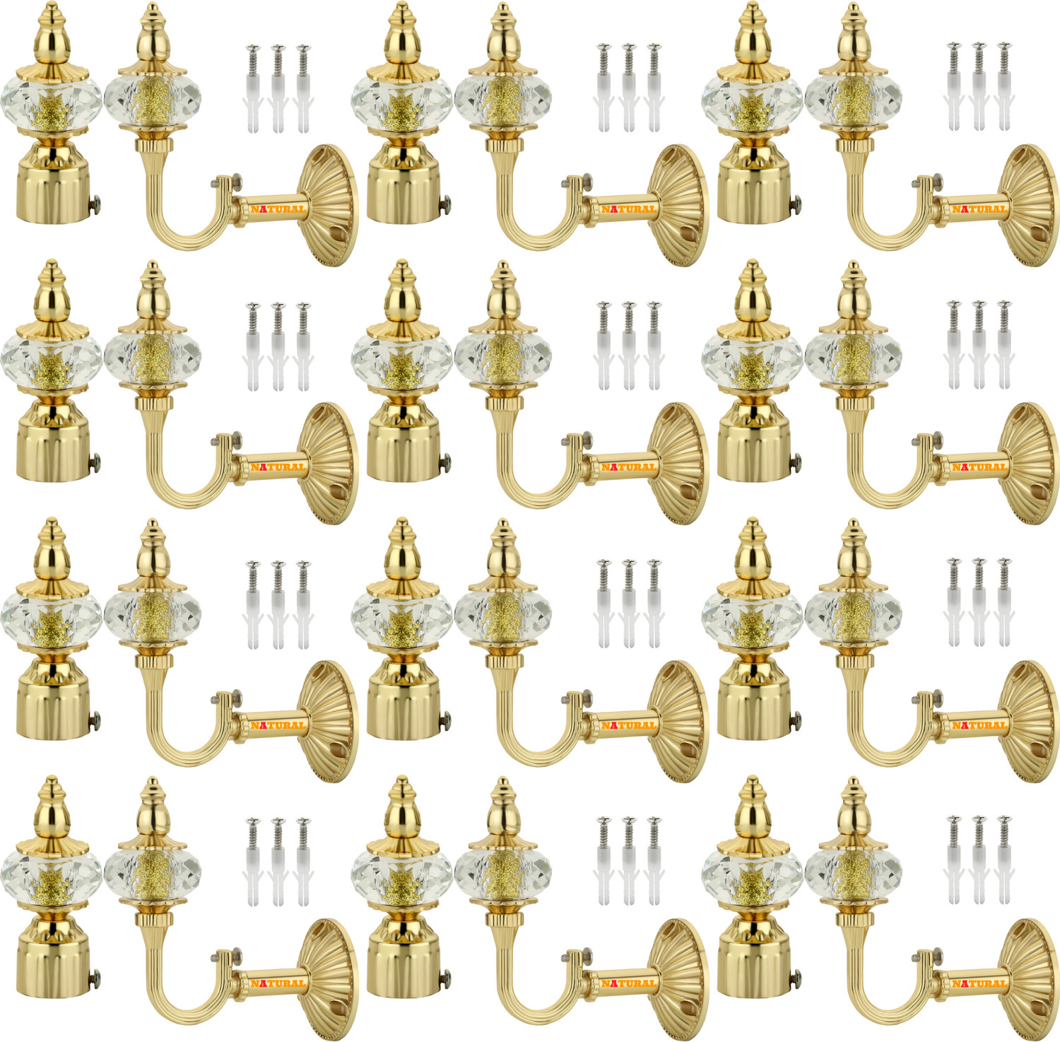 Image of NATURAL Gold Curtain Knobs Metal