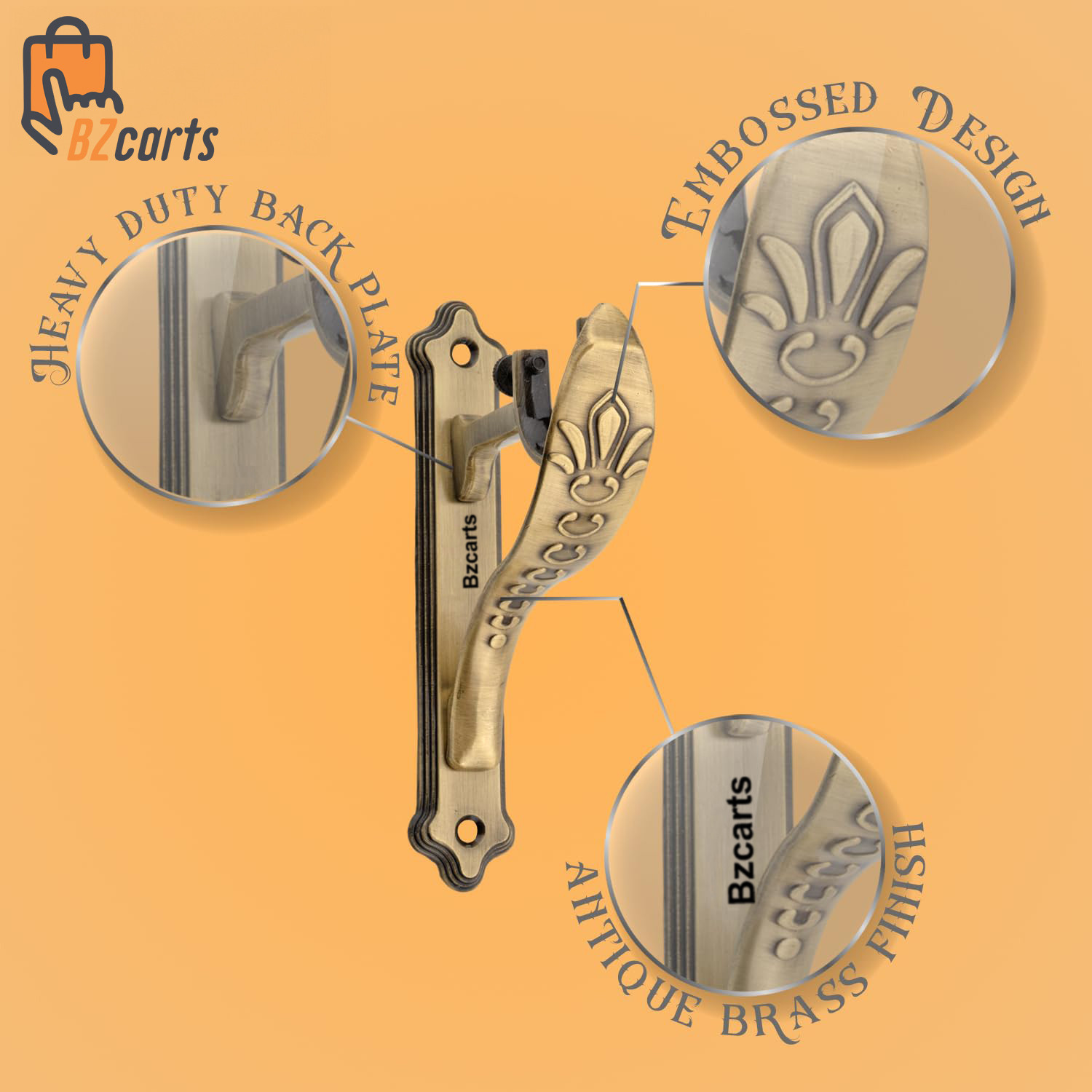 Image of Easyhome Gold Curtain Knobs, Rod Rail Bracket, Curtain Rods, Tieback Hook Metal