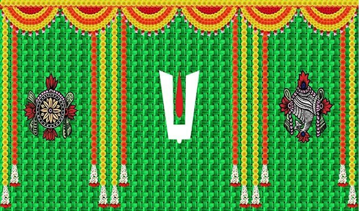 Anu Load Vishnu Backdrop Background Decorative size 5ft Hight & 8ft Width Curtain Fabric