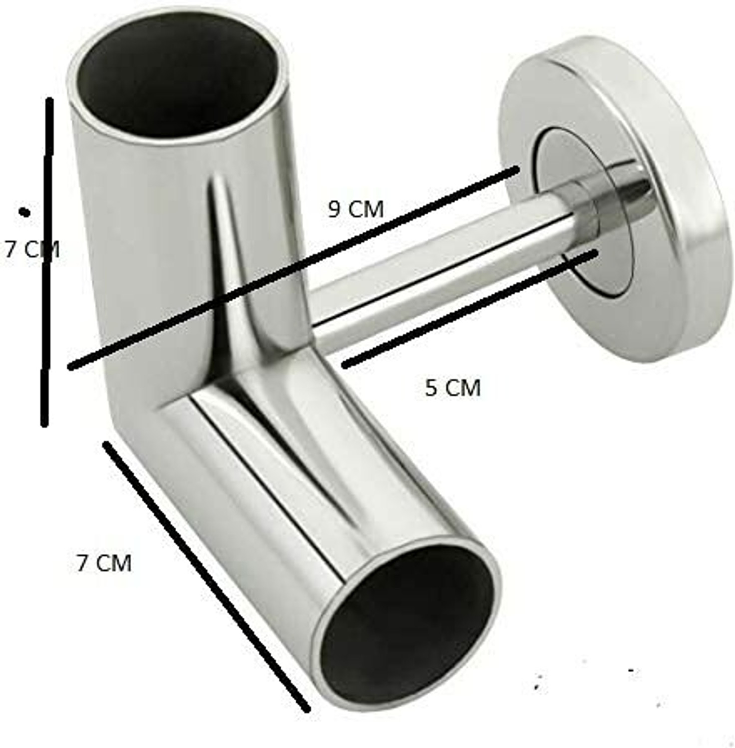 Image of VicTac Stainless Steel Pipe Corner Curtain Bracket ( Silver) Curtain Hook