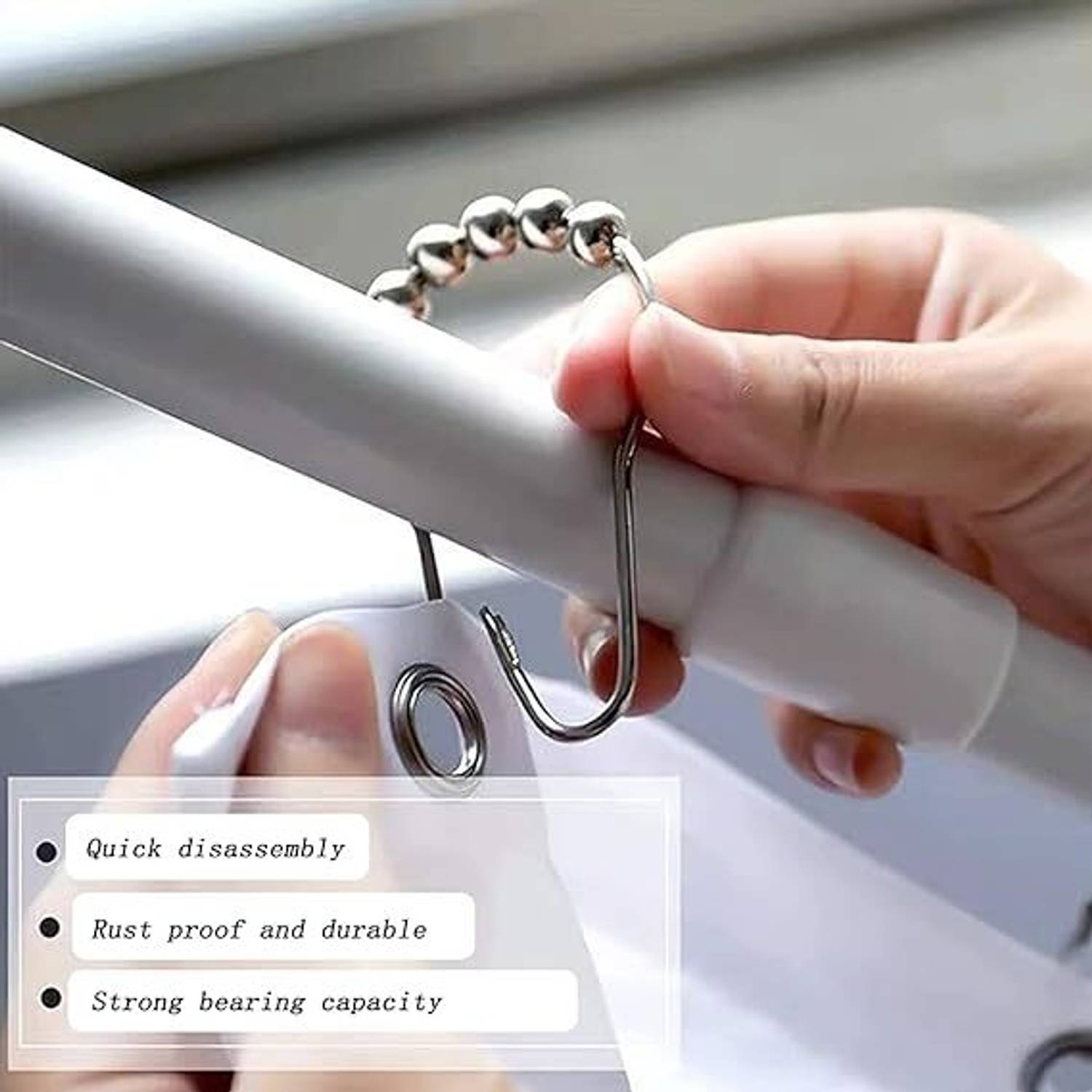 TAPAHPRIYAY 12pcs Shower Curtain Hook Rings - Image 3
