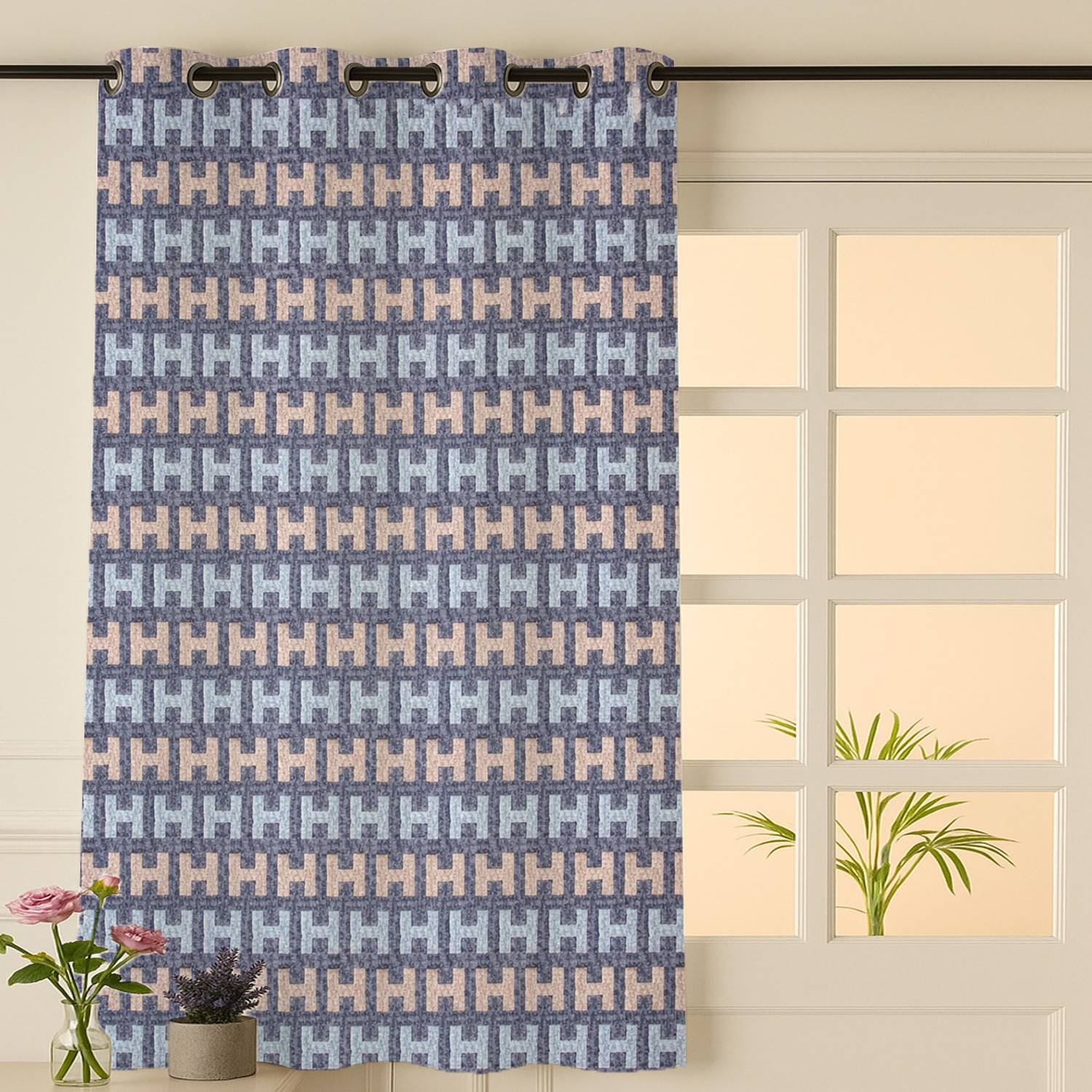 AKLTEXTILES 152 cm (5 ft) Window Cotton Room Darkening Curtain Single Curtain