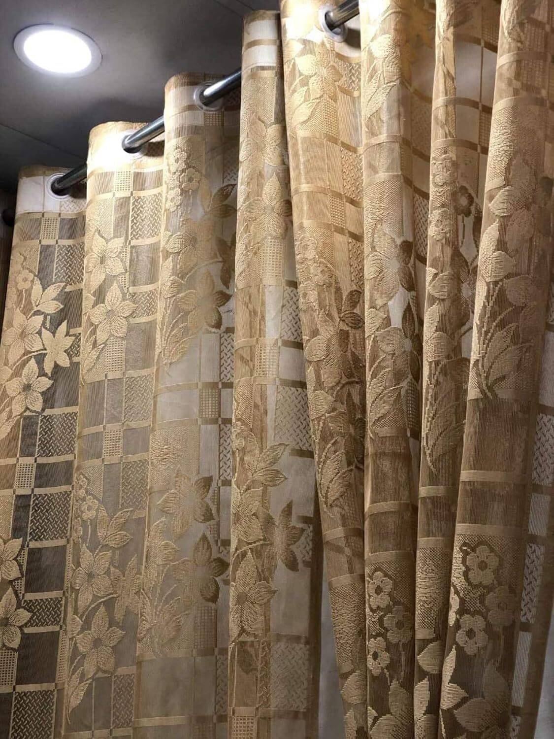 AH ARTSY HOME 214 cm (7 ft) Door Net Semi Transparent Curtain (Pack Of 2)