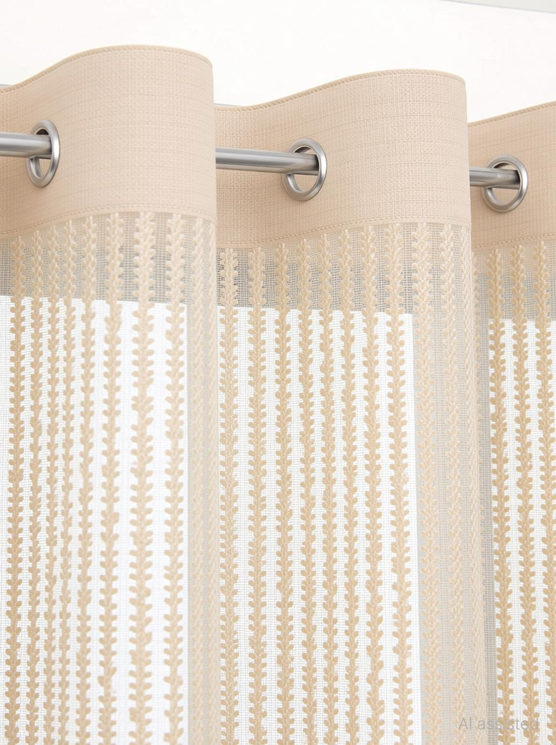 Image of BANAVY 275 cm (9 ft) Long Door Tissue, Net Semi Transparent Curtain (Pack Of 2)