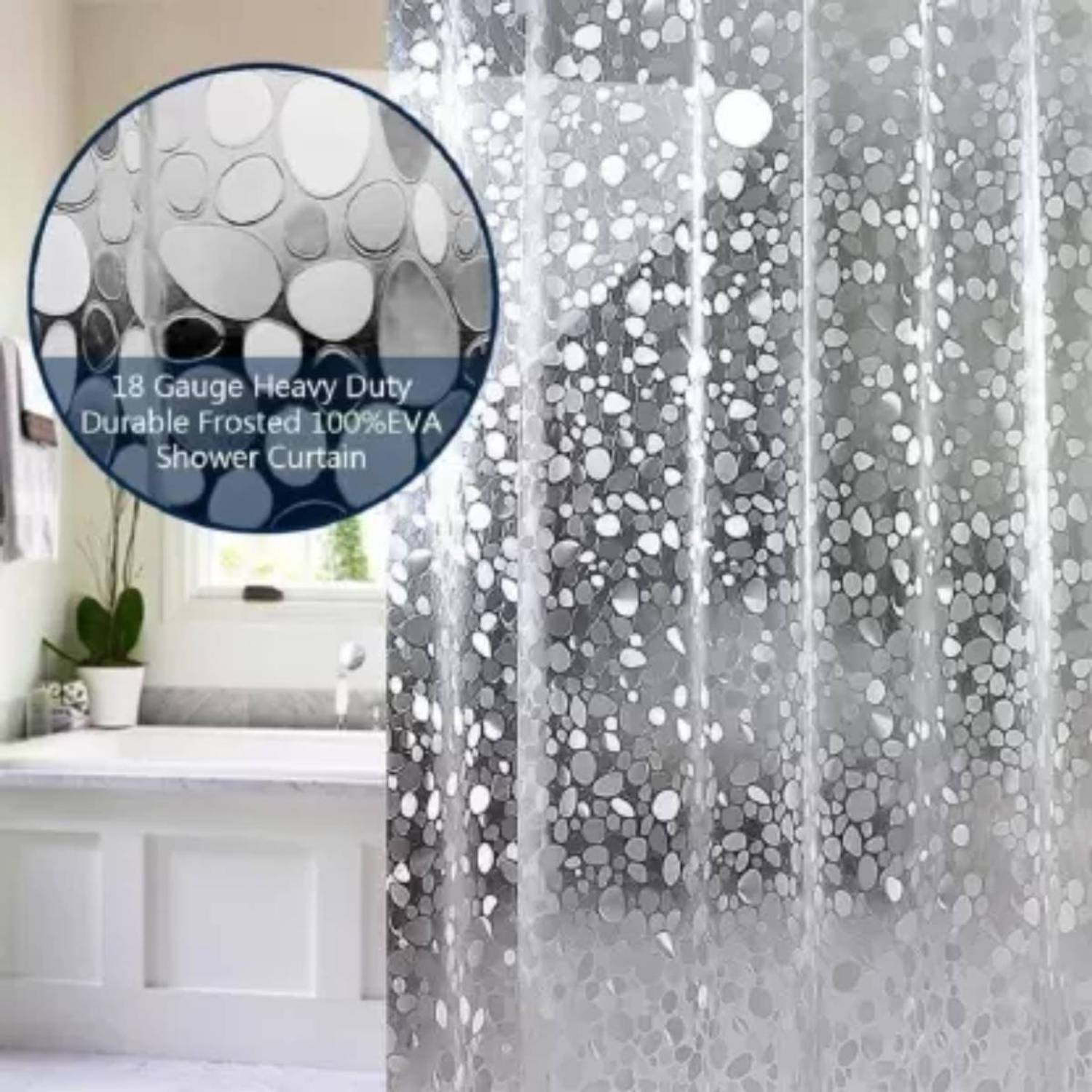 Best Buy Collection 214 cm (7 ft) Shower PVC Semi Transparent Curtain Single Curtain