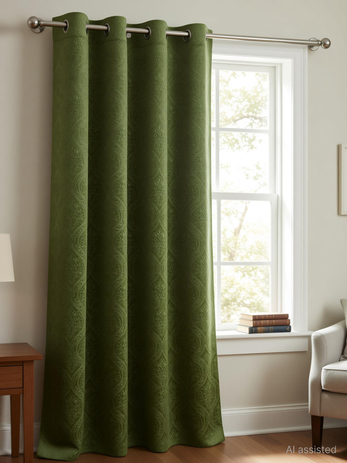 Image of Panipat Textile Hub 214 cm (7 ft) Door Velvet Room Darkening Curtain (Pack Of 2)