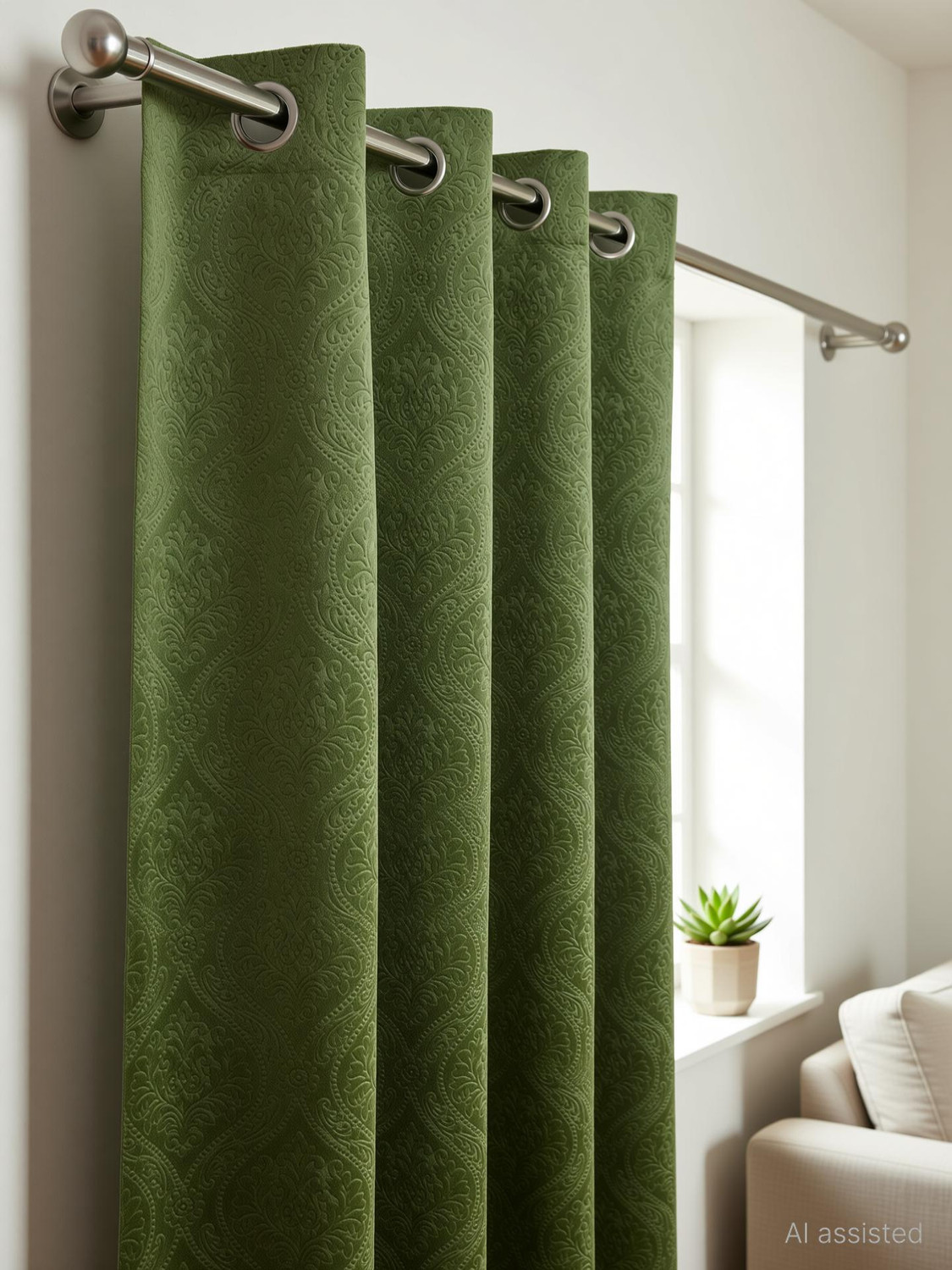 Image of Panipat Textile Hub 214 cm (7 ft) Door Velvet Room Darkening Curtain (Pack Of 2)