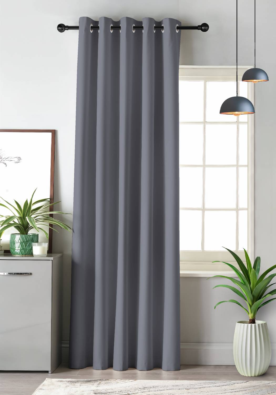 Casableu 213.36 cm (7 ft) Door Polyester Blackout Curtain Single Curtain