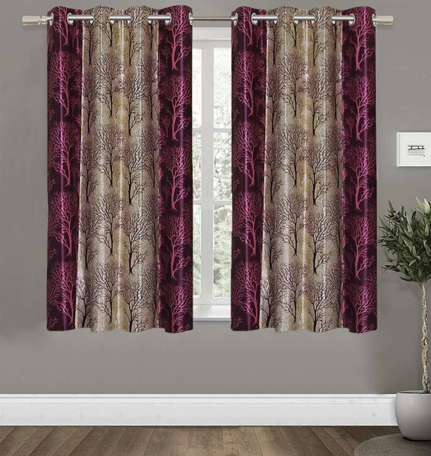 Adimanav 152.4 cm (5 ft) Window Polyester Semi Transparent Curtain Single Curtain