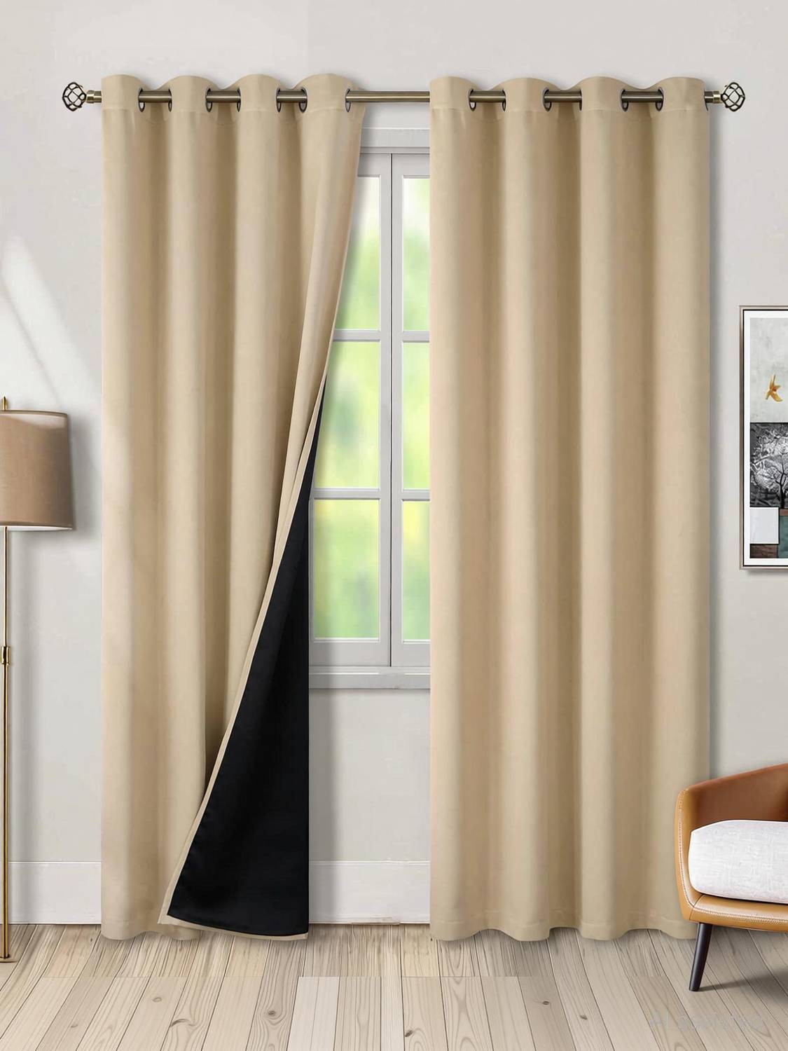 bfam 274 cm (9 ft) Long Door Polyester Blackout Curtain (Pack Of 2)