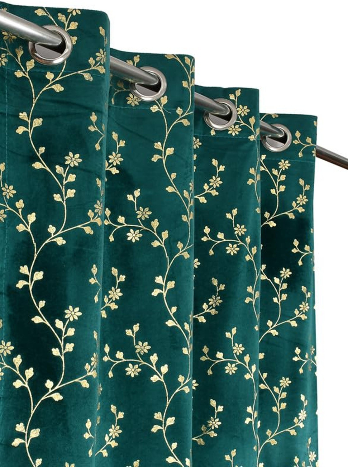 Image of Arick Home 153 cm (5 ft) Window Velvet Room Darkening Curtain (Pack Of 2)