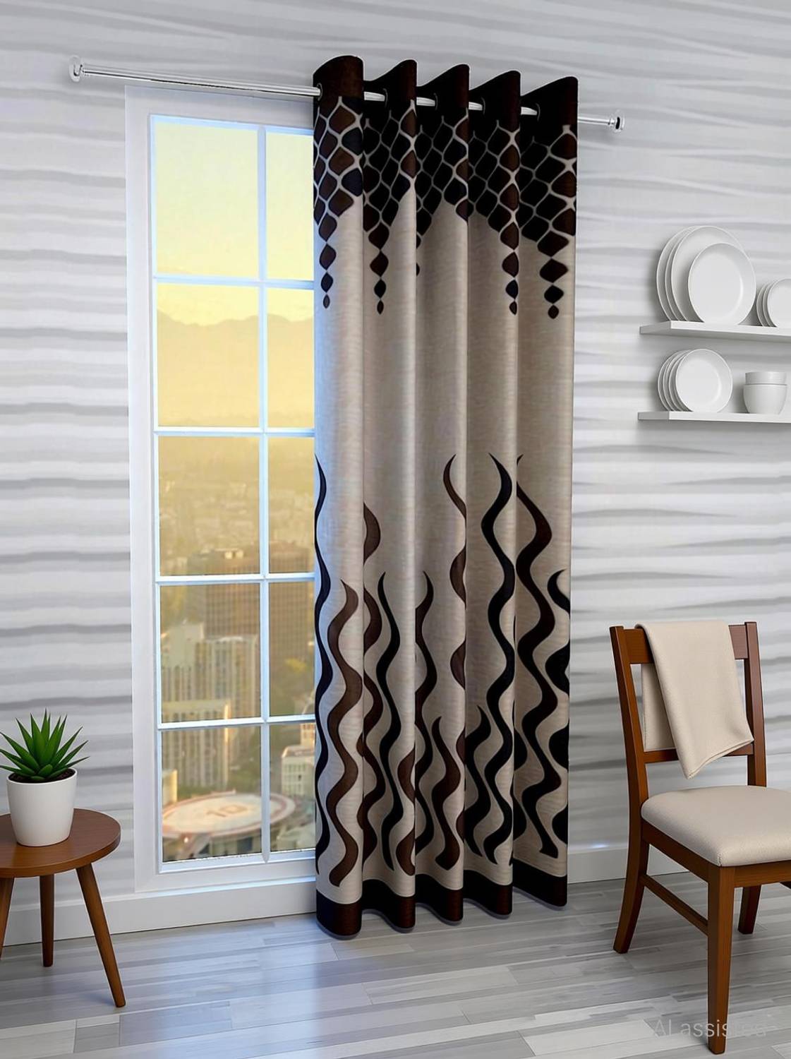 Home Sizzler 153 cm (5 ft) Window Polyester Semi Transparent Curtain Single Curtain
