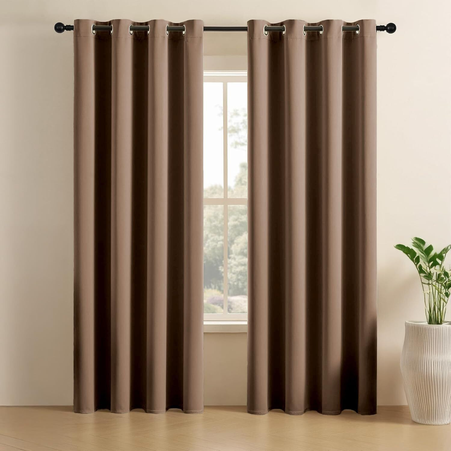 Image of LINENWALAS 274.32 cm (9 ft) Long Door Polyester Blackout Curtain (Pack Of 2)