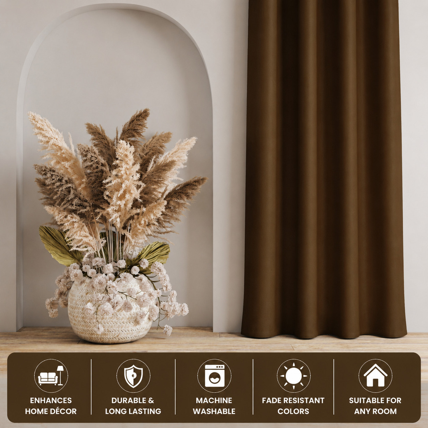 Image of Homefab India 182 cm (6 ft) Window Polyester Blackout Curtain (Pack Of 2)