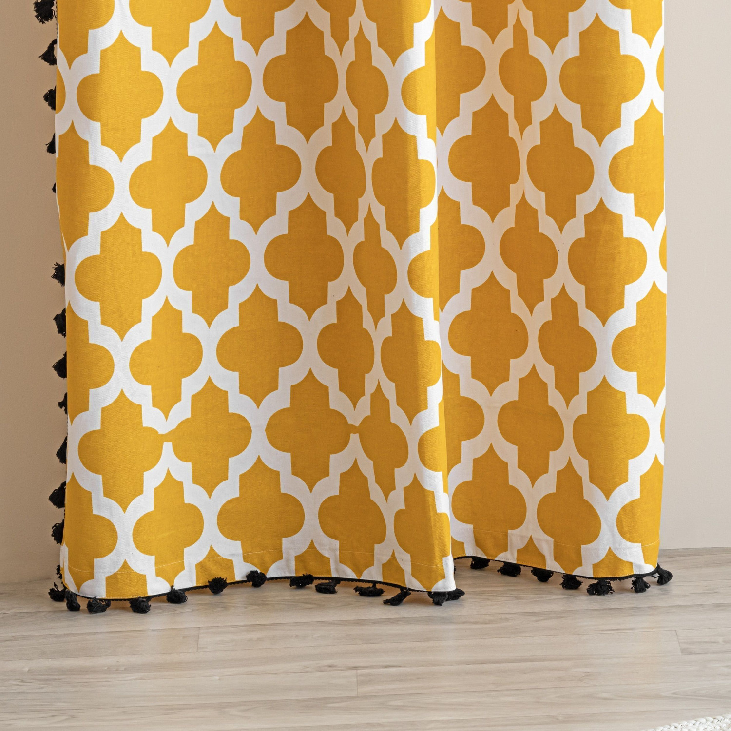 Image of HOMEMONDE 213 cm (7 ft) Door Cotton Semi Transparent Curtain (Pack Of 2)