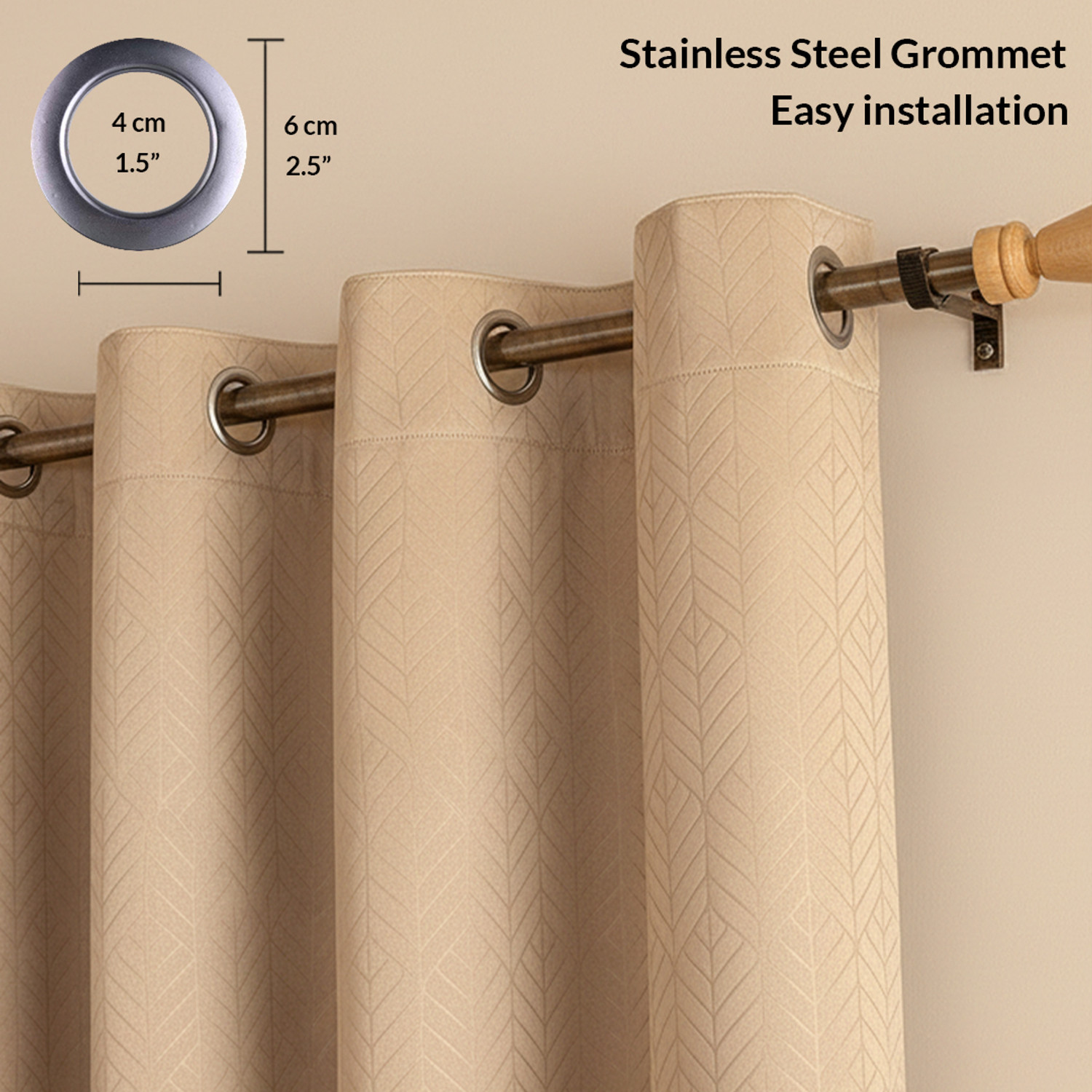 Image of HOMEMONDE 274.32 cm (9 ft) Long Door Polyester Blackout Curtain (Pack Of 2)