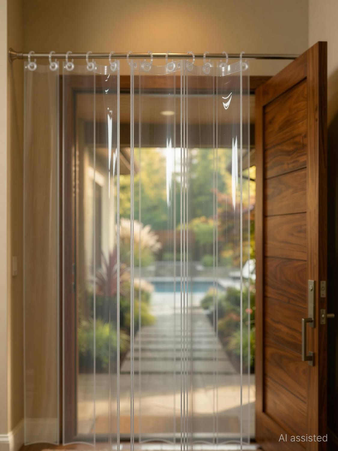 Zyraan 7 ft PVC Transparent Door Curtain - Image 3